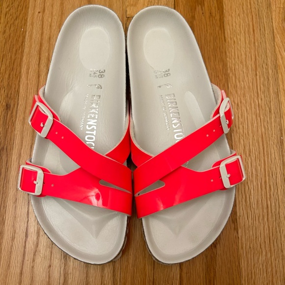 Birkenstock Shoes - Birkenstock Yao Balance Birko-Flor Sandals - Neon Pink - EU 38/Women 7.5